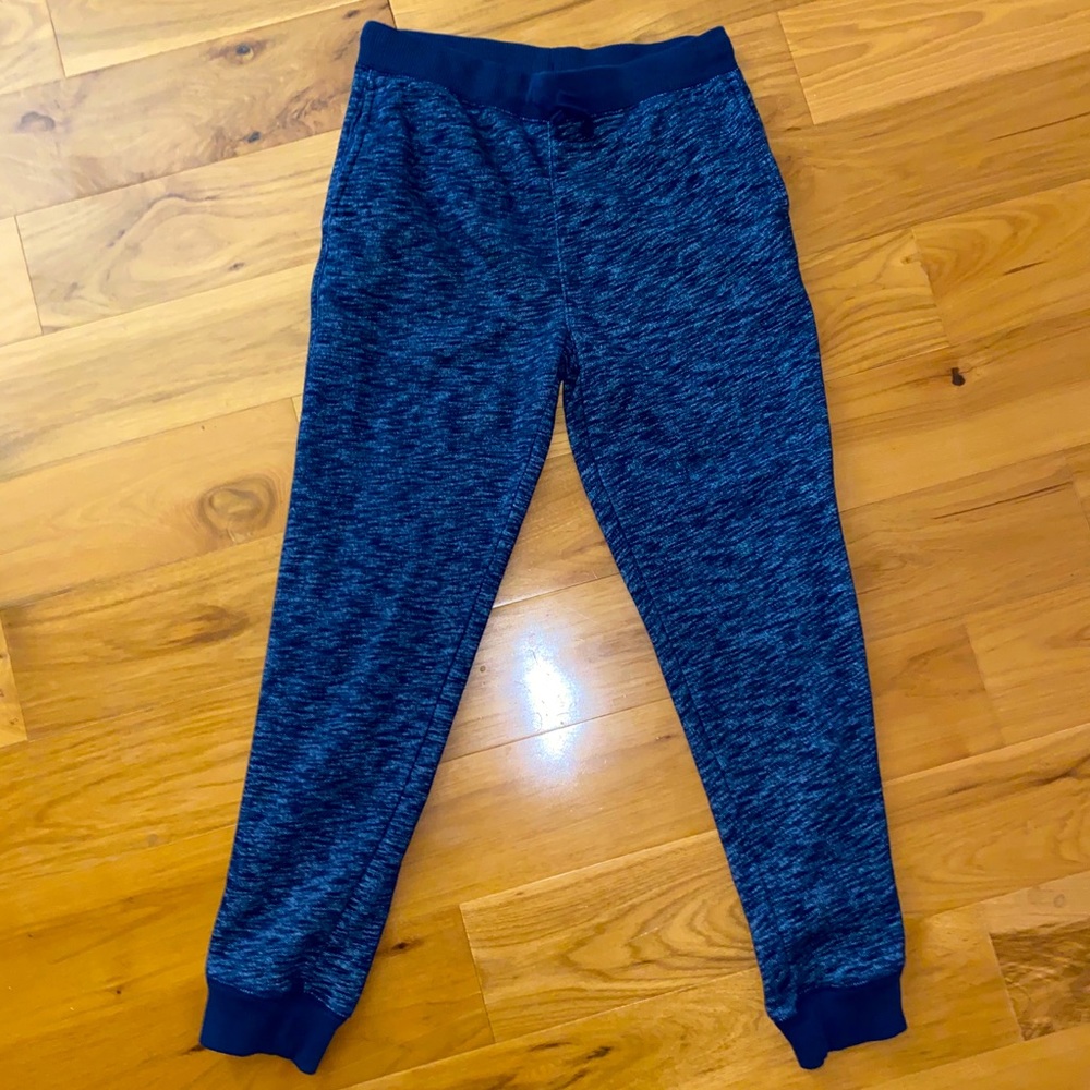 Boys Navy Blue Heathered Joggers